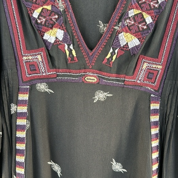 Free People Embroidered Empire Kimono Sleeve Dress, M - Picture 5 of 10